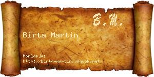 Birta Martin névjegykártya
