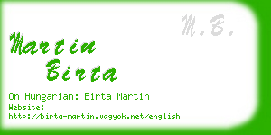 martin birta business card